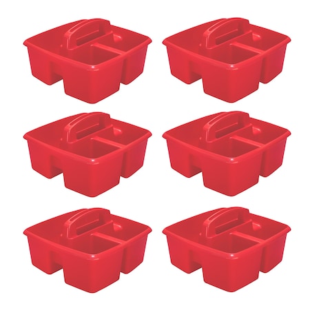 Storex Small Caddy, Red, 6PK 00949U06C